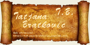 Tatjana Bratković vizit kartica